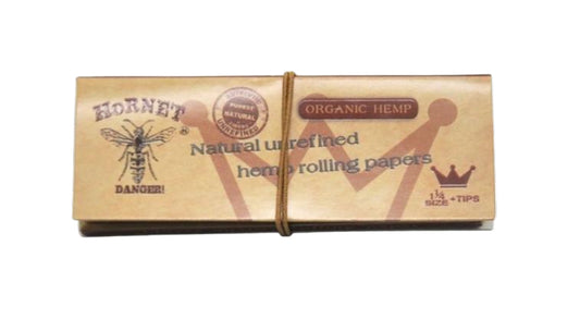 Hornet 1 1/4 Organic Unrefined Rolling Papers with Tips - 50 Per Booklet