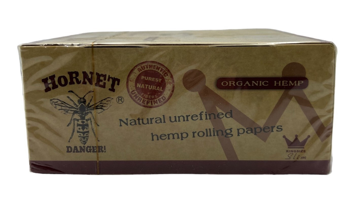 Box of 50 Hornet King Size Slim Organic Unrefined Rolling Papers