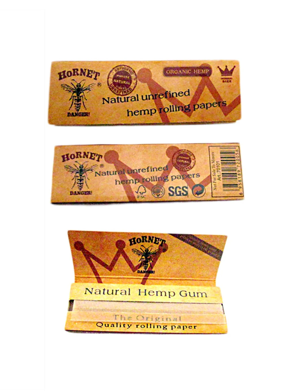 Hornet Regular Size Organic Unrefined Rolling Papers (50 Leaves Per Booklet)