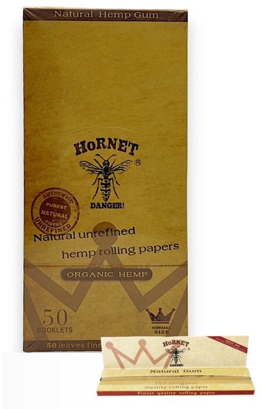 Box of 50 Hornet Regular Size Organic Unrefined Rolling Papers