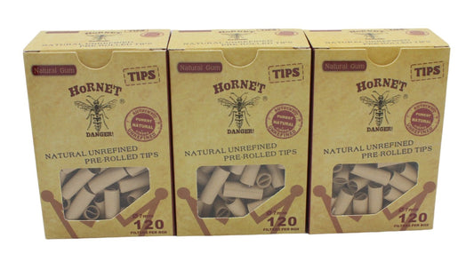 3 Packs Hornet Classic Pre Rolled Tips Filter Roach (120 x 3 = 360 Tips)