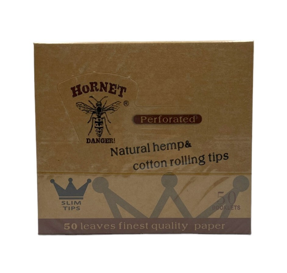 Box of 50 Hornet Natural Perforated Slim Filter Tips