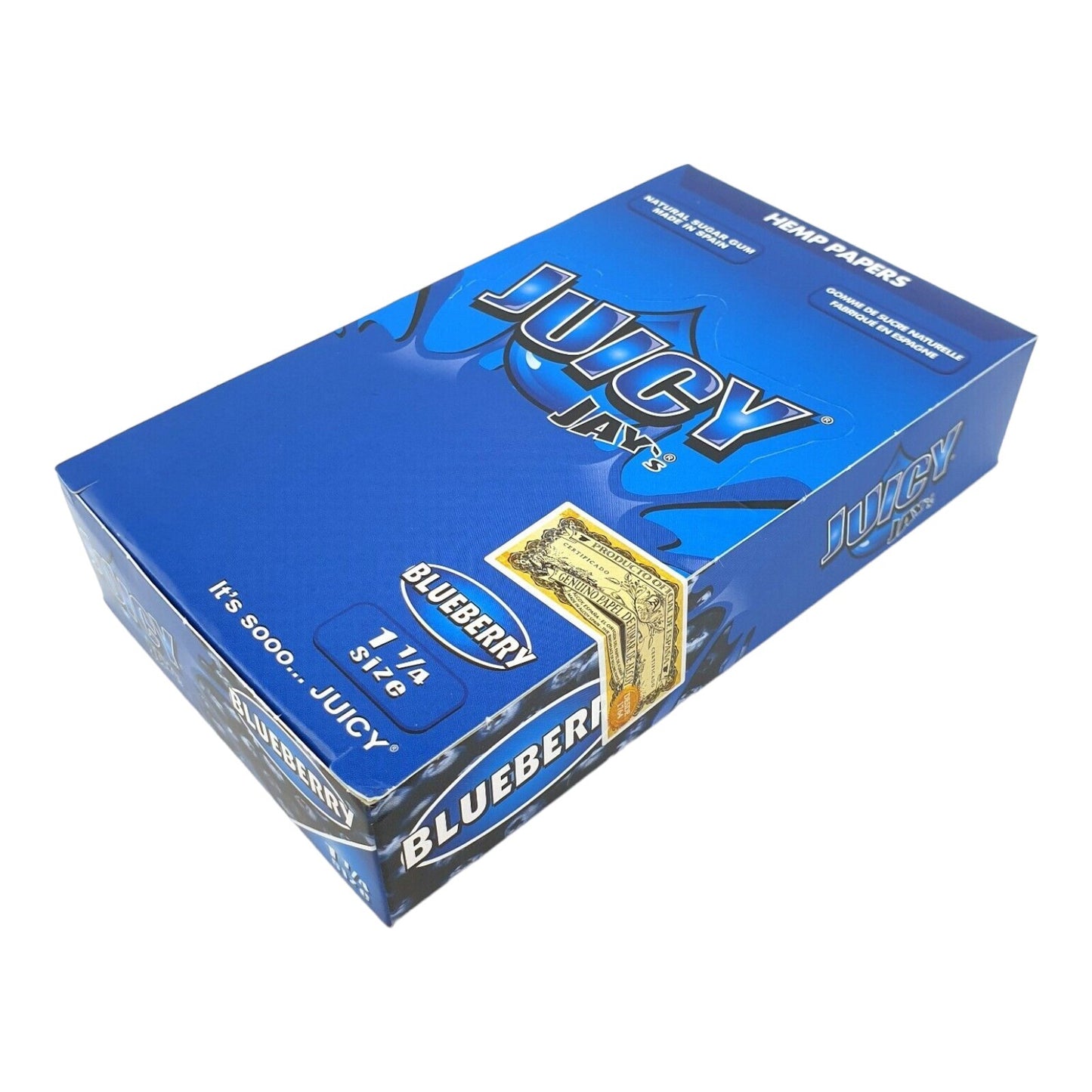 Box of 24 Juicy Jays Blueberry 1 1/4 Flavoured Rolling Papers