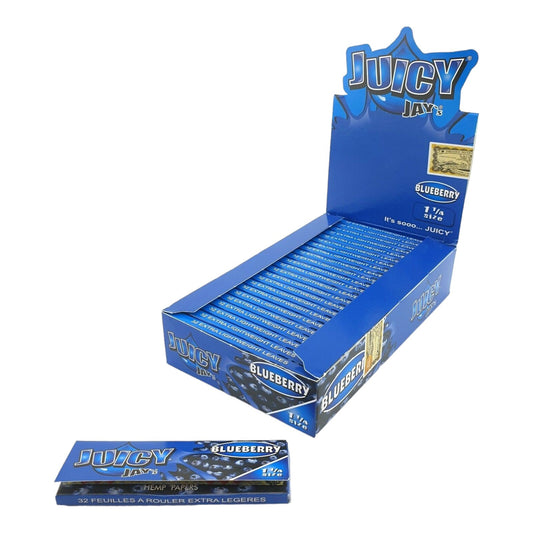 Box of 24 Juicy Jays Blueberry 1 1/4 Flavoured Rolling Papers