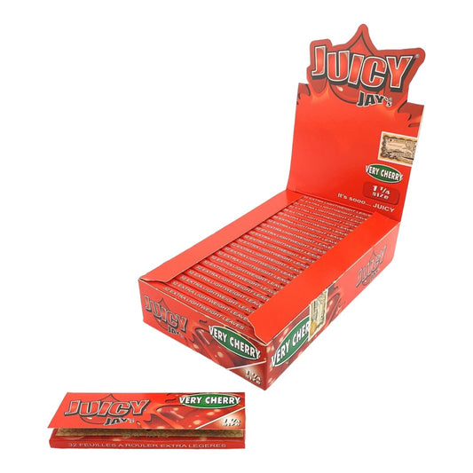 Box of 24 Juicy Jays Very Cherry 1 1/4 Flavoured Rolling Papers