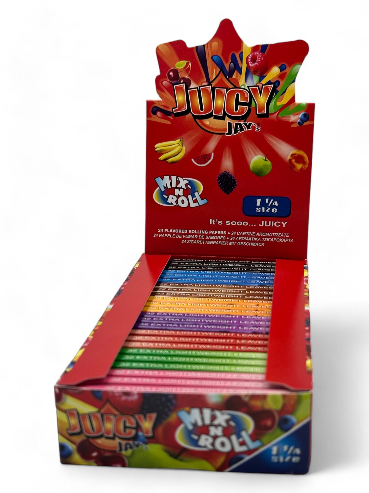 Box of 24 Juicy Jays Mix Flavoured 1 1/4 Rolling Papers