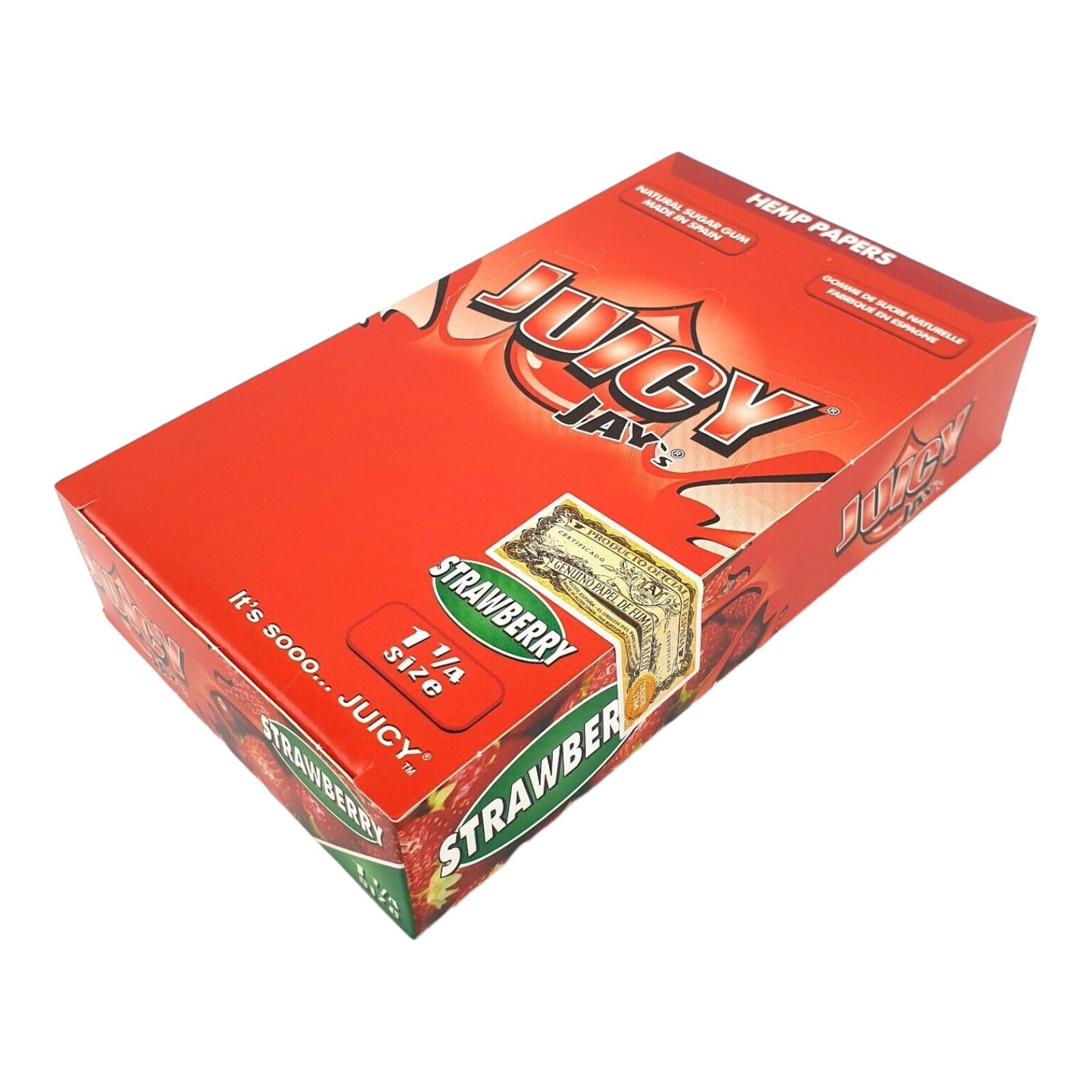 Box of 24 Juicy Jays Strawberry 1 1/4 Flavoured Rolling Papers