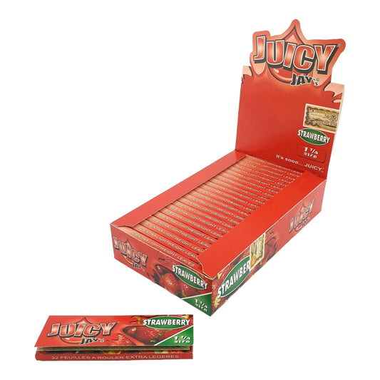 Box of 24 Juicy Jays Strawberry 1 1/4 Flavoured Rolling Papers