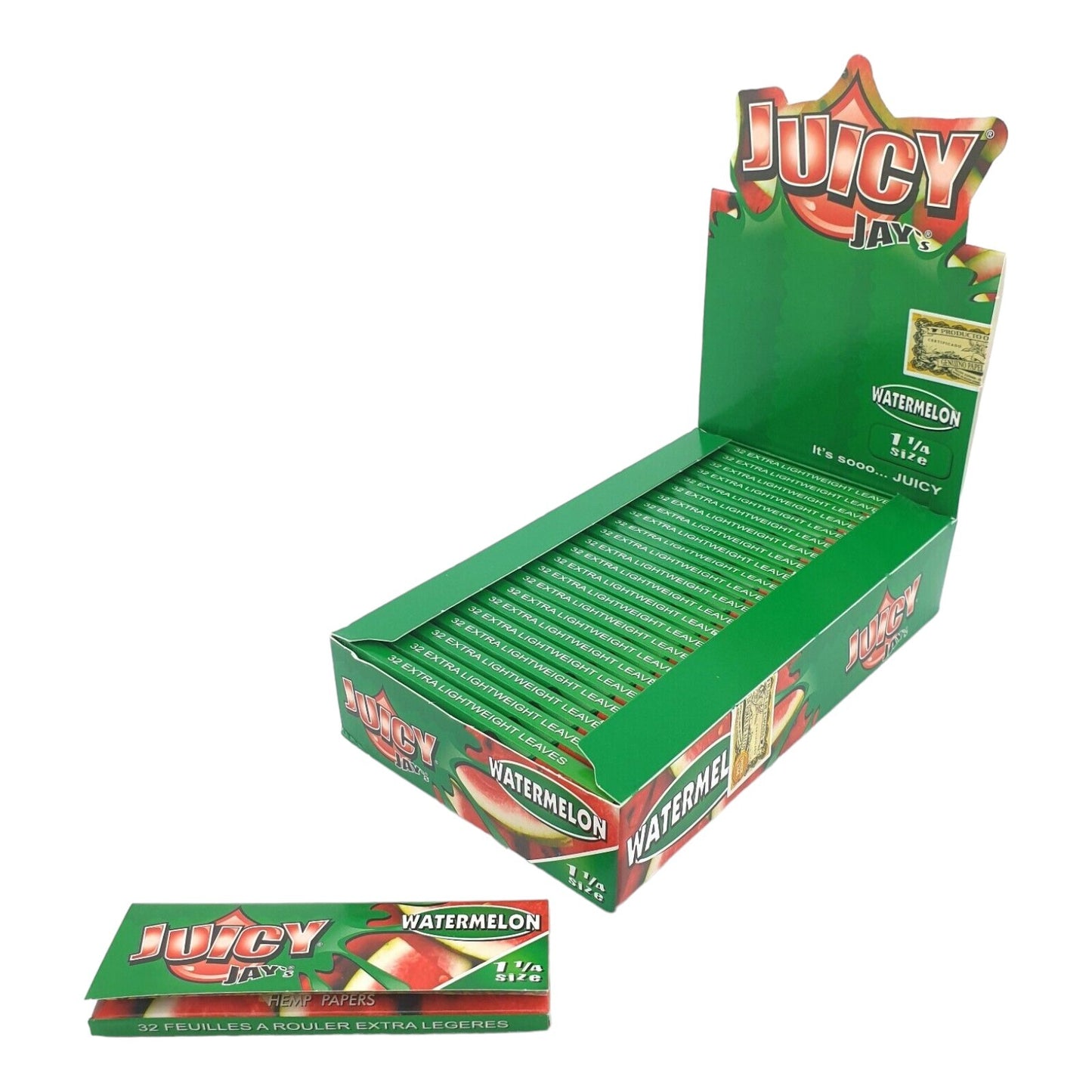 Box of 24 Juicy Jays Watermelon 1 1/4 Flavoured Rolling Papers