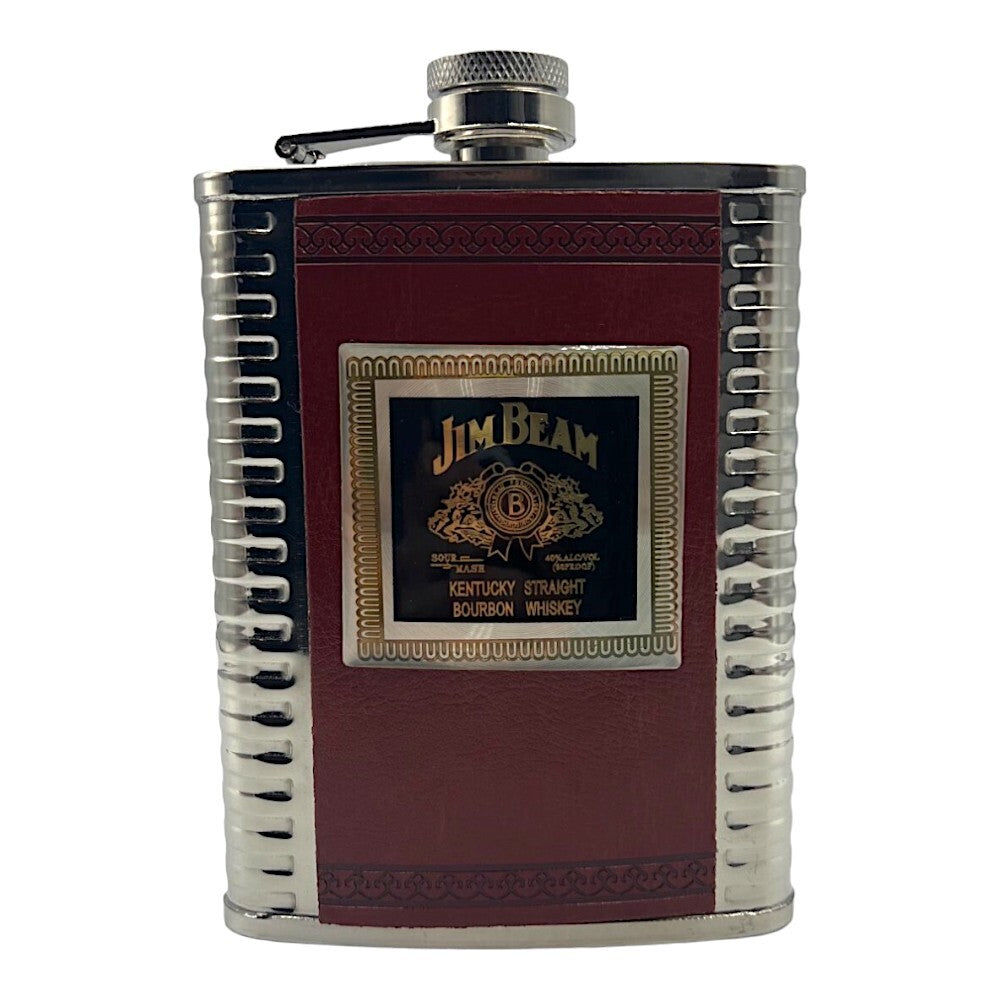 Jim Bean Hip Flask, Shot Glass, Opener and Pen Gift Set (8oz)