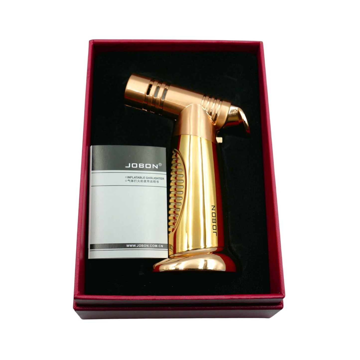 Jobon 4 Flame Jet Windproof Refillable Lighter powerful Blow torch Gift box