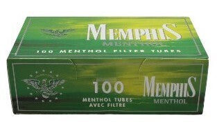 500x Memphis Menthol Filter Tubes King Size Green + Case