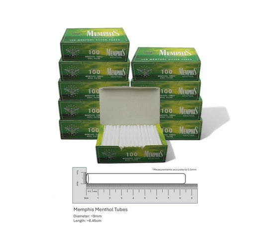 1000x Memphis Premium Menthol Filter Tubes King Size Cork Green