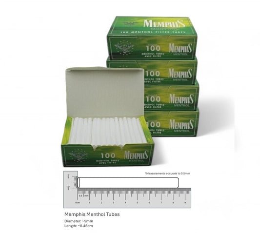 500x Memphis Premium Menthol Filter Tubes King Size Green