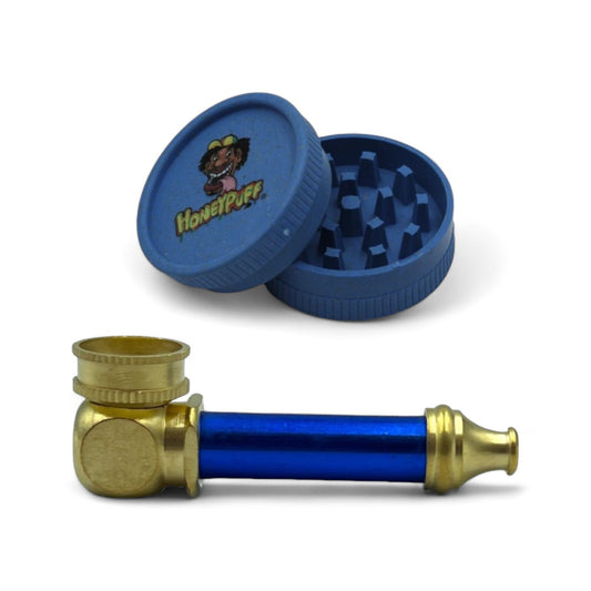 40mm Mini Hemp Herb Grinder & Pipe Set - Assorted