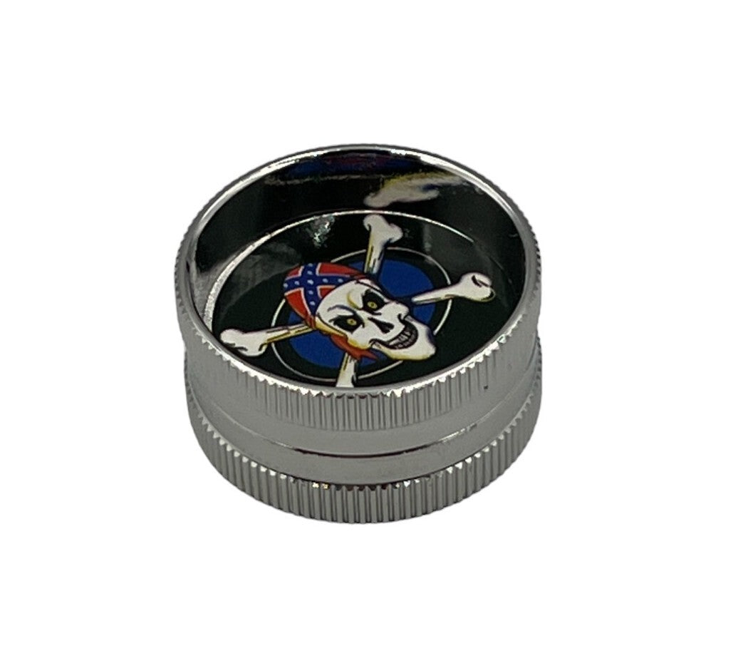 30mm Mini Herb Grinder & Pipe Set 2 Layers - Skull