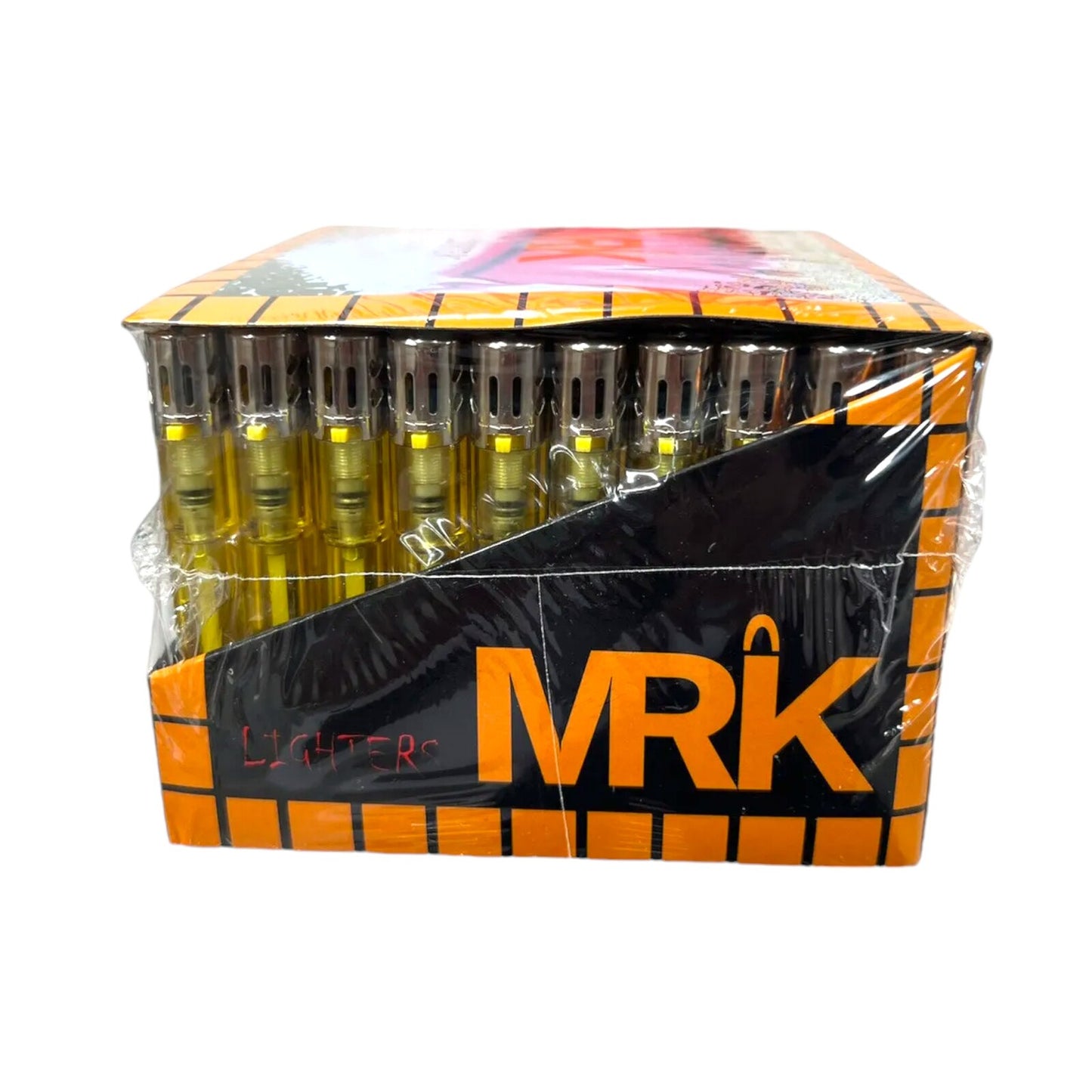 100 MRK Lighters Electronic gas refillable adjustable flame assorted colors