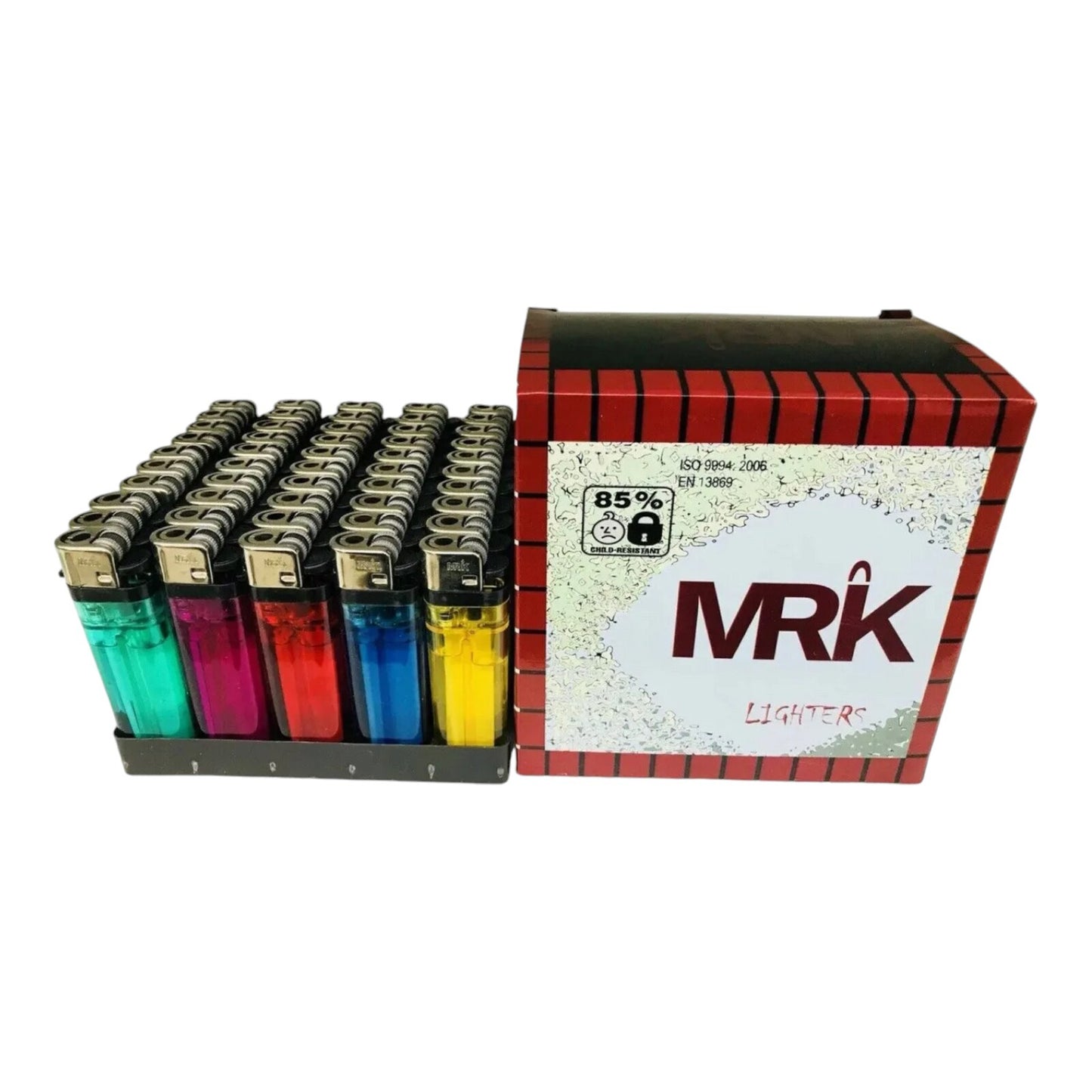 100 x Disposable Cigarette Lighters Durable Good Quality Bulk Assorted Colours (MRK)