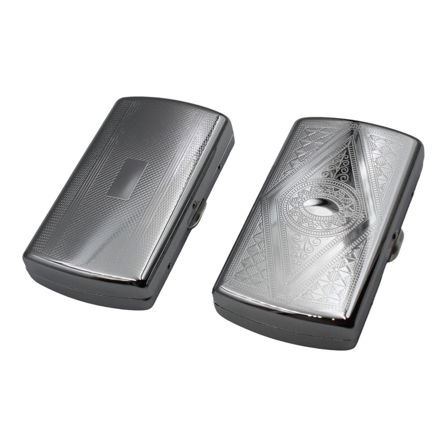 2 Packs Portable Metal Cigarette Case Classic 12-Piece - Assorted