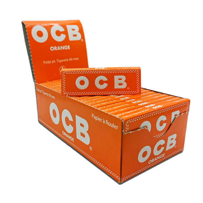 1 OCB Orange Single Regular Size Papers Cigarette Rolling 50 Leaves