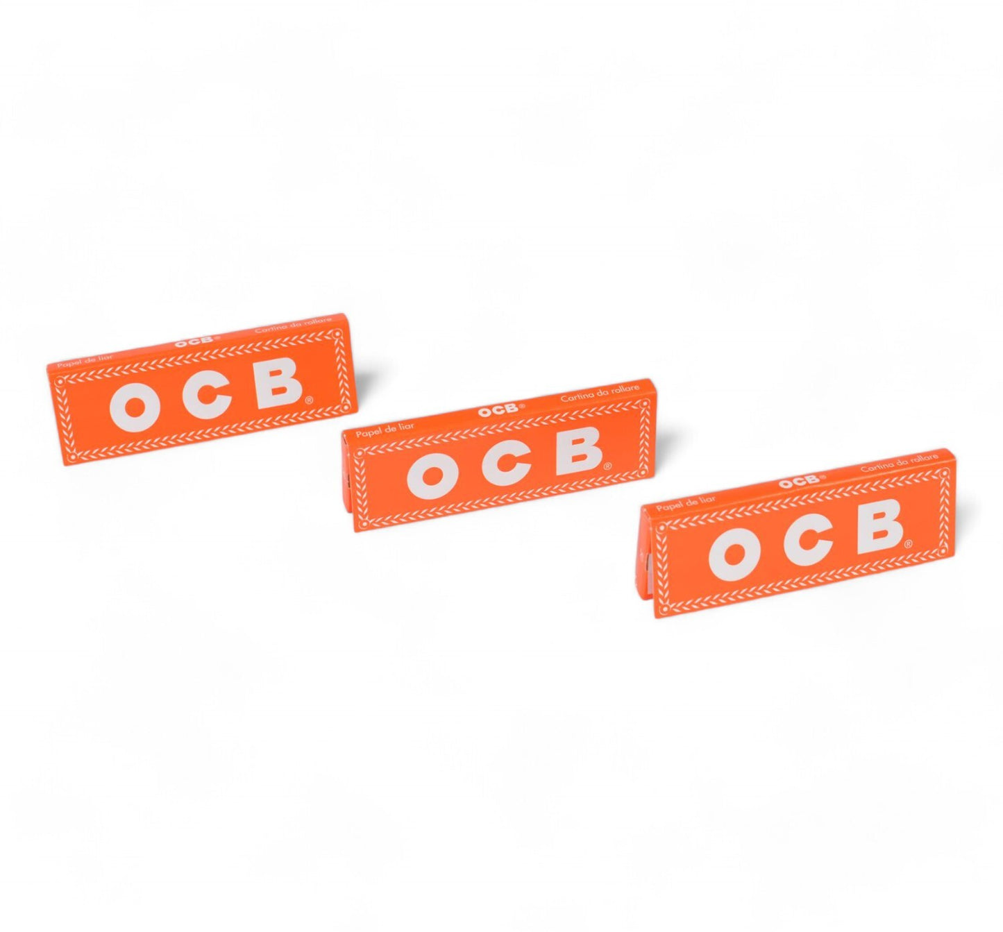 3x OCB Orange Single Regular Size Papers Cigarette Rolling 50 Leaves