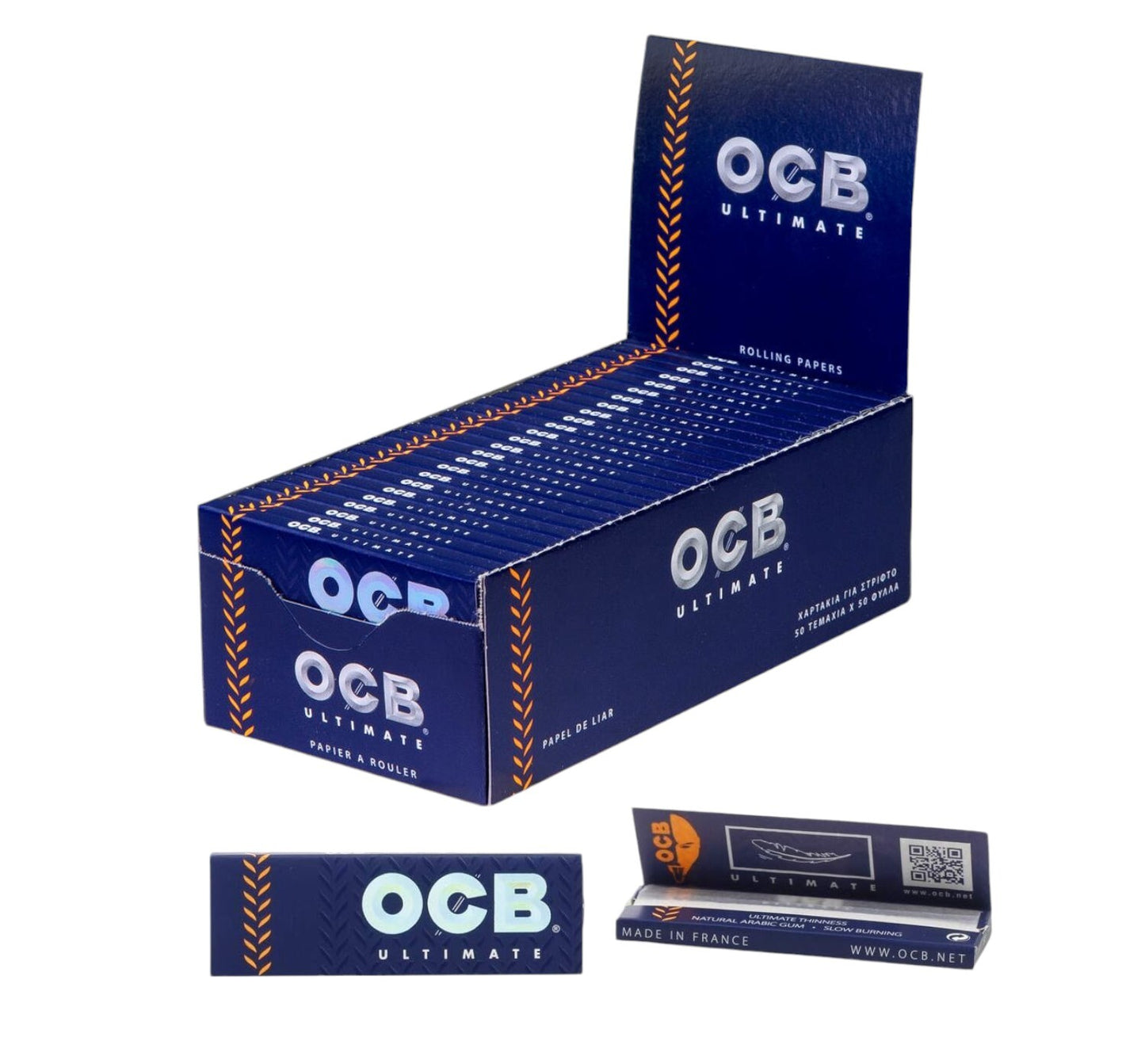 1 OCB Ultimate Single Regular Size Papers Thin Cigarette Roll Paper 50 Leaves