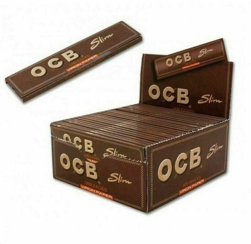 Box of 50 OCB Unbleached King Size Slim Premium Rolling Papers