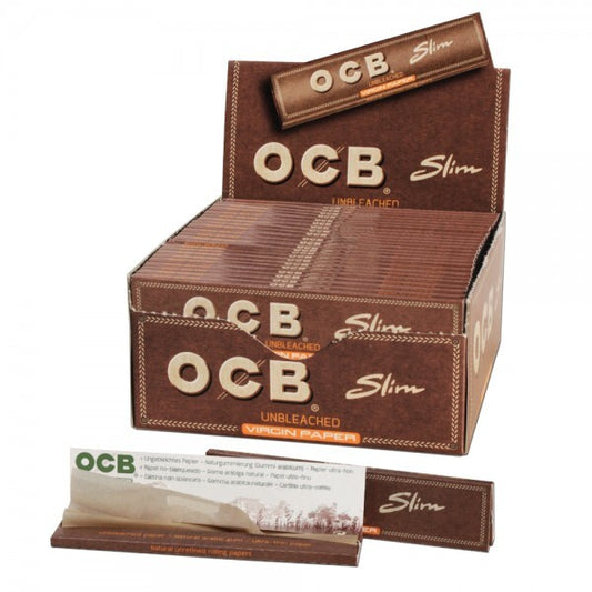 Box of 50 OCB Unbleached King Size Slim Premium Rolling Papers