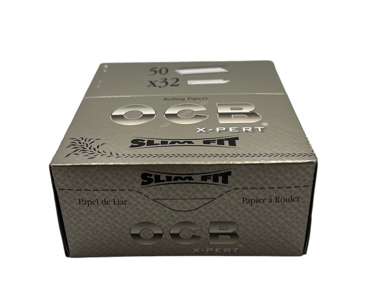 Box of 50 OCB Unbleached Silver X-Pert King Size Slim Fit Rolling Papers