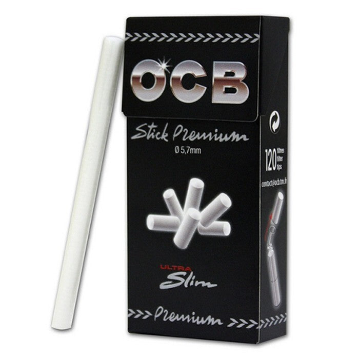 OCB Premium Extra Slim Filter Tips Stick - 1 Pack of 120 Ultra Slim Filters