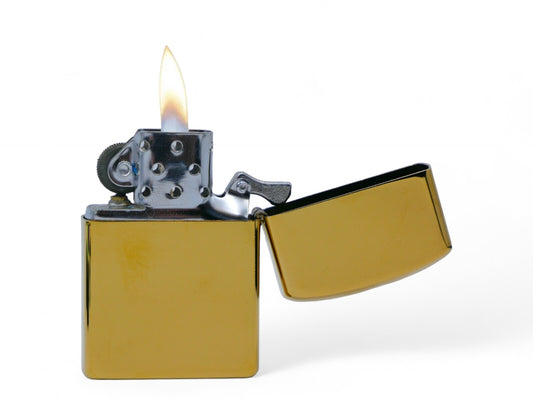 Gold Oil Lighter Metal Flip Top Windproof