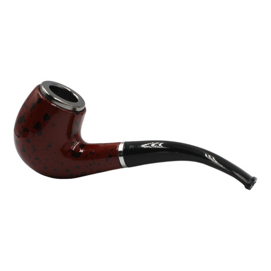 Classic Ebony Wood-Style Tobacco Pipe with Filter