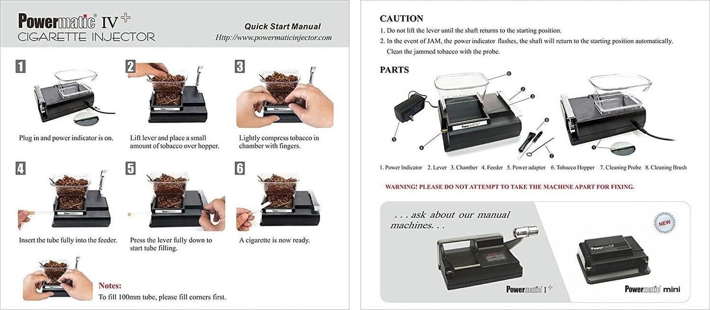 Powermatic IV+ Electric Cigarette Rolling Machine