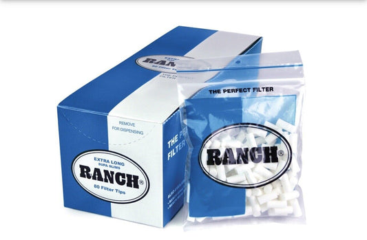 12 Packs Ranch Extra Long Supa Slim Blue Filters (960 Tips)