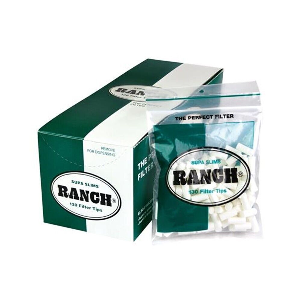 12 Packs Ranch Supa Slim Green Filters (1560 Tips)