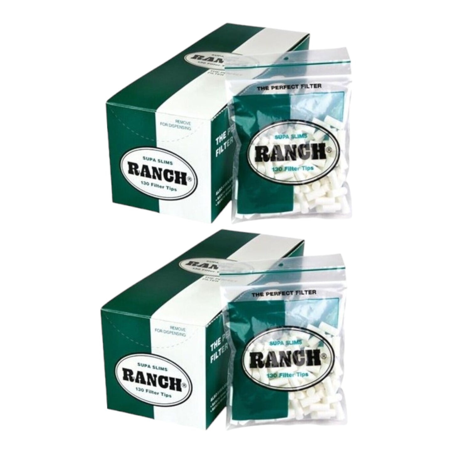 24 Packs Ranch Supa Slim Green Filters (3120 Tips)