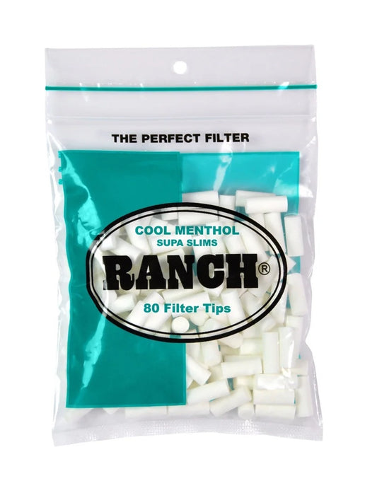 Ranch Cool Menthol Supa Slim Green Filters (80 Tips)