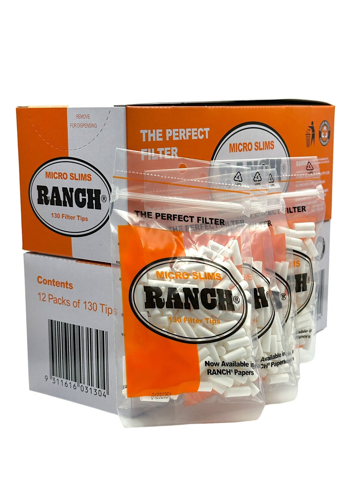 28 Packs Ranch Micro Slim Orange Filters (3640 Tips)