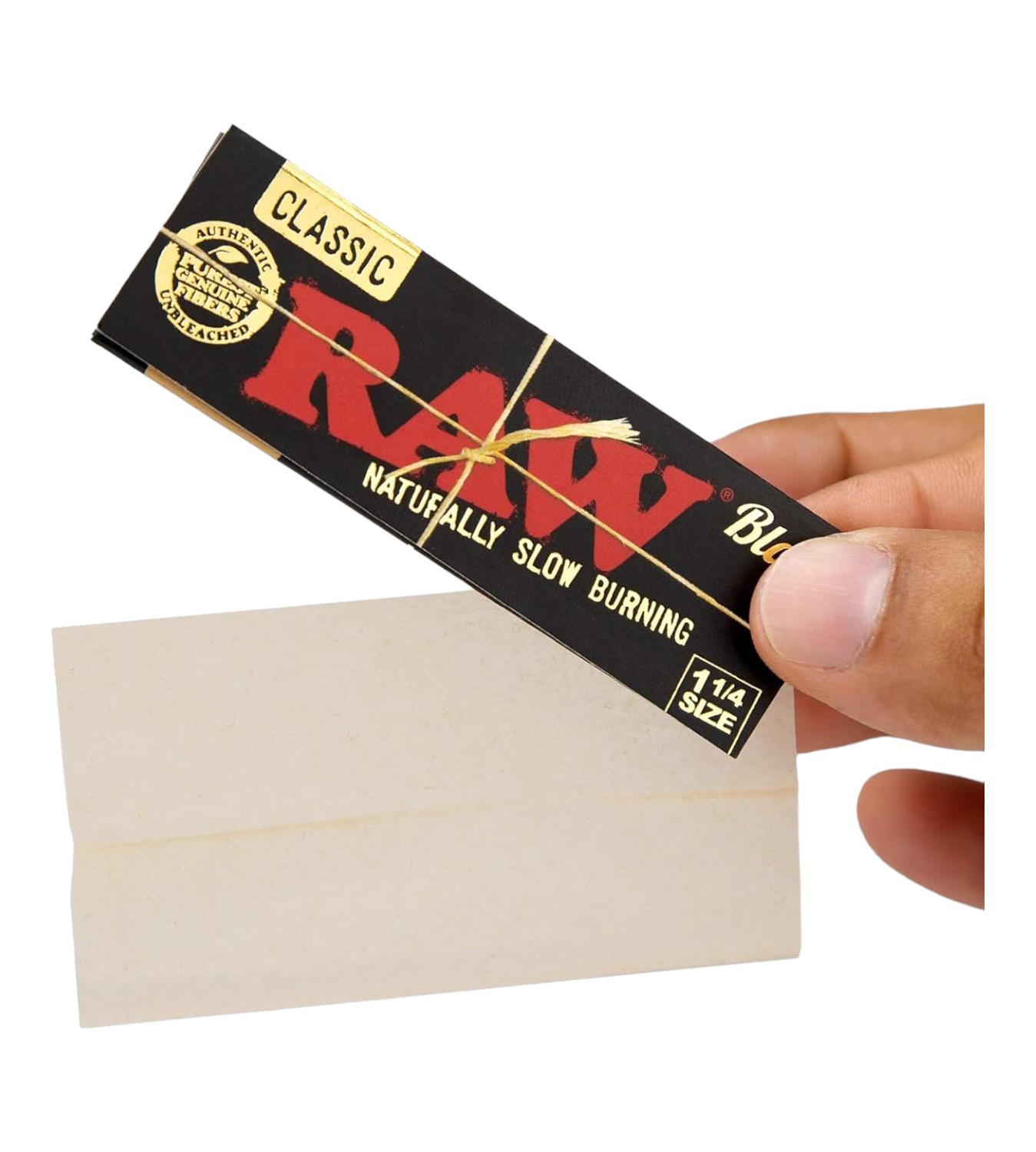 RAW Black 1 1/4 Slim Classic Hemp Unrefined Rolling Papers