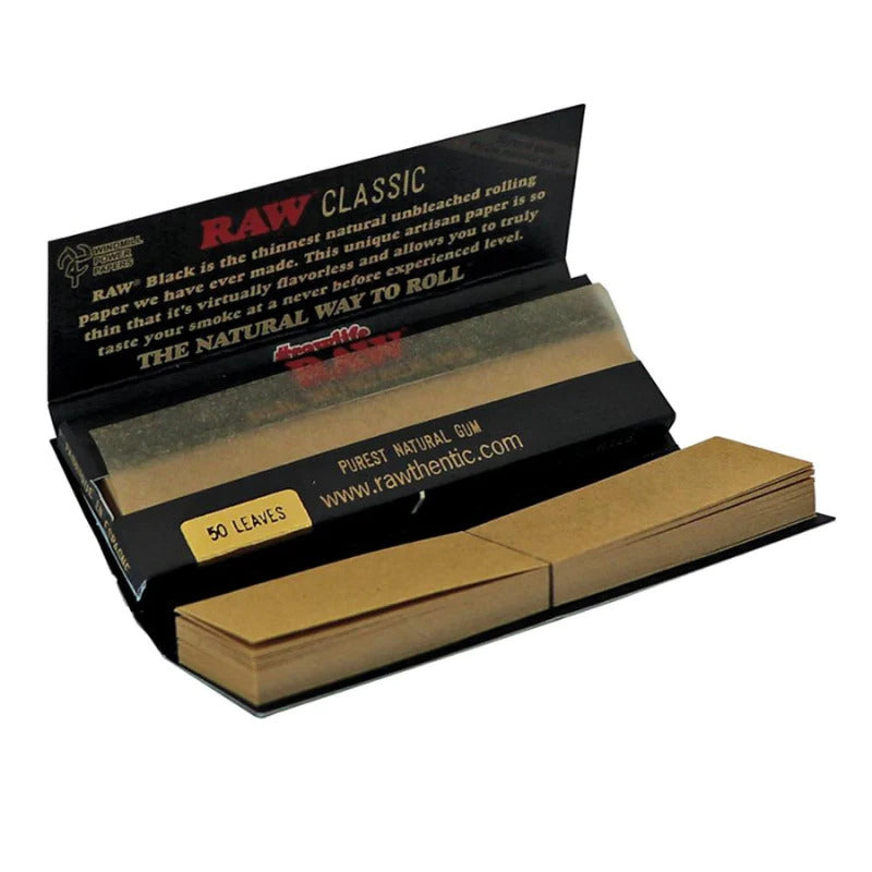 RAW Black 1 1/4 Extra Fine Natural Papers + Tips