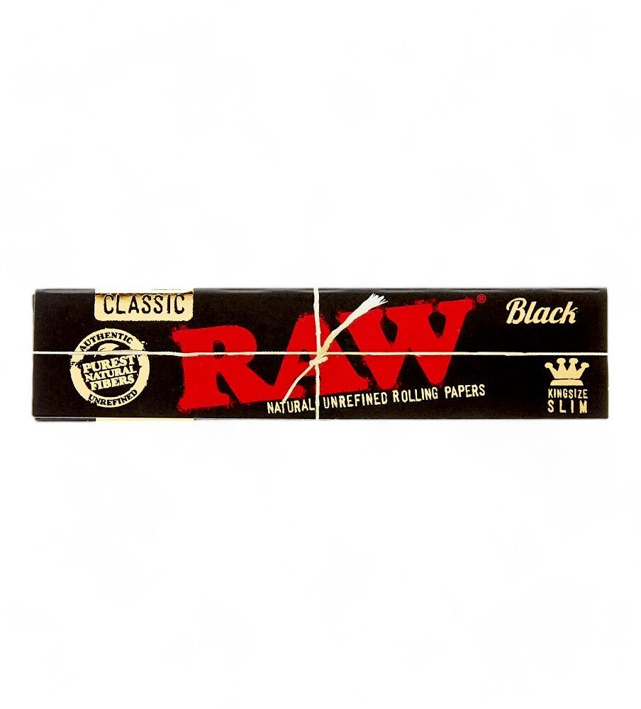 RAW Black King Size Slim Classic Hemp Unrefined Rolling Papers