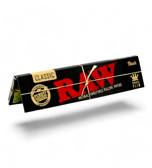 RAW Black King Size Slim Classic Hemp Unrefined Rolling Papers