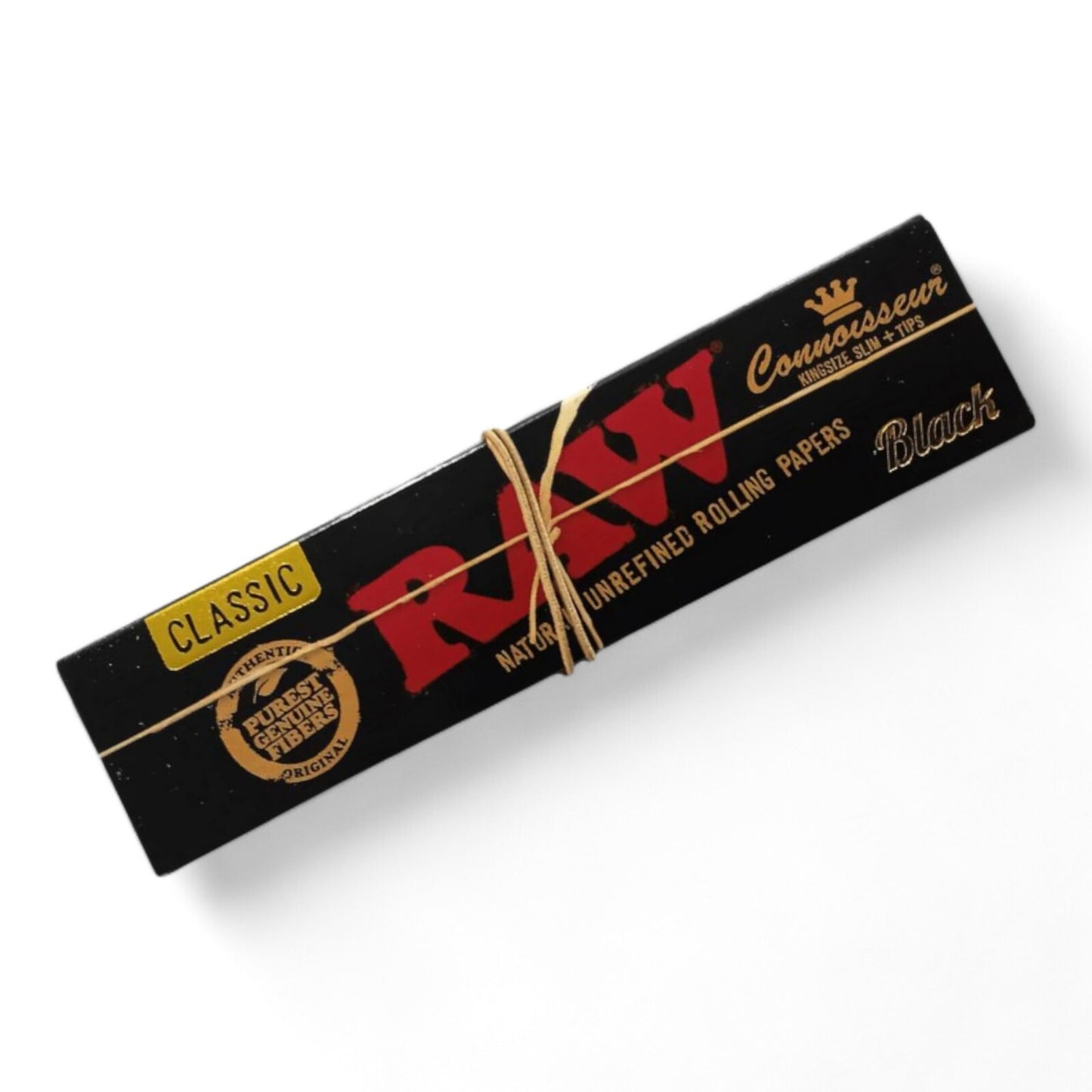 Box of 24 RAW Black Kingsize + Filter Tips Extra Fine Natural Papers