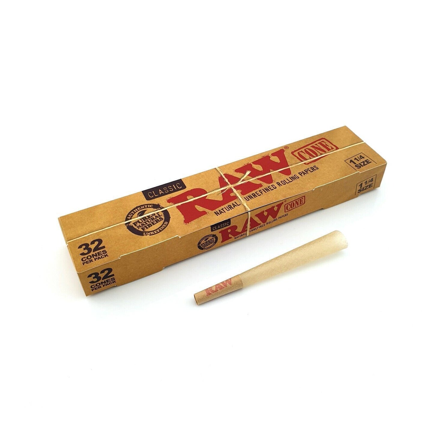 RAW Classic 1 1/4 Pre Rolled Paper Cones (32 Pack)