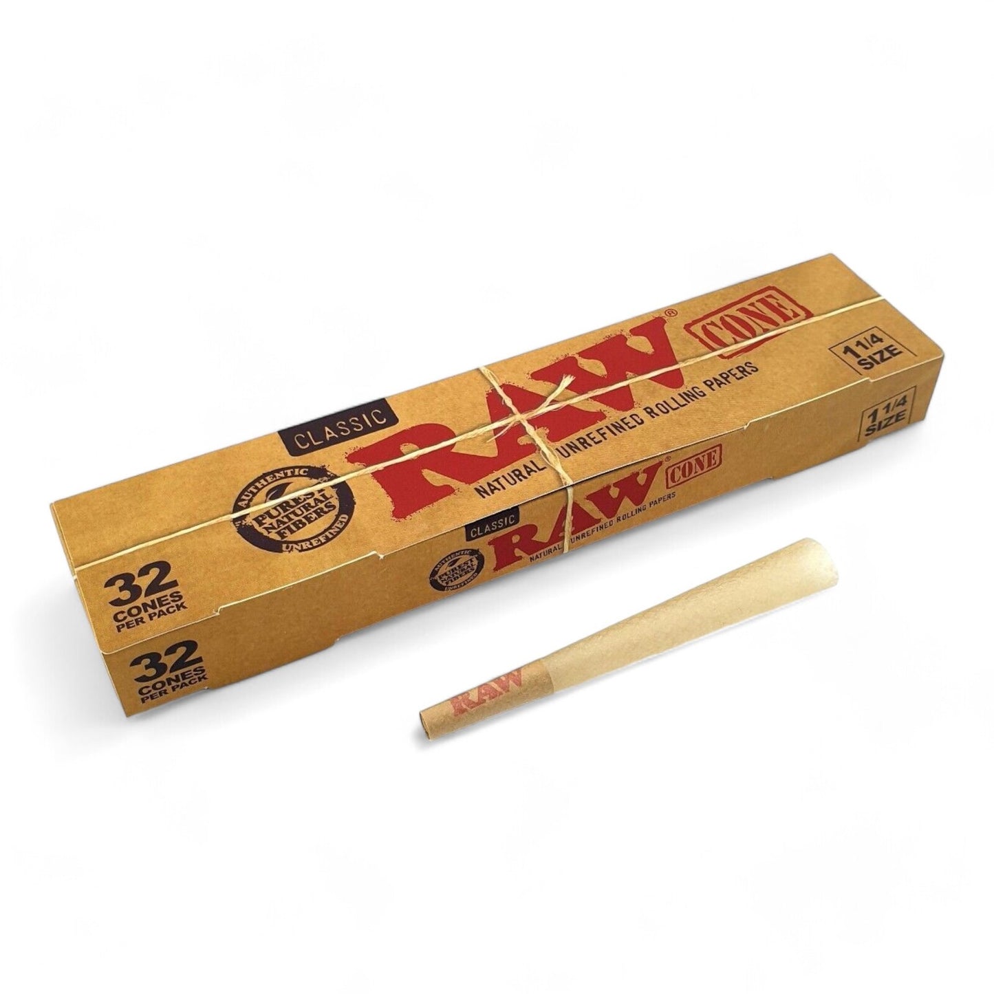 RAW Classic 1 1/4 Pre Rolled Paper Cones (32 Pack)