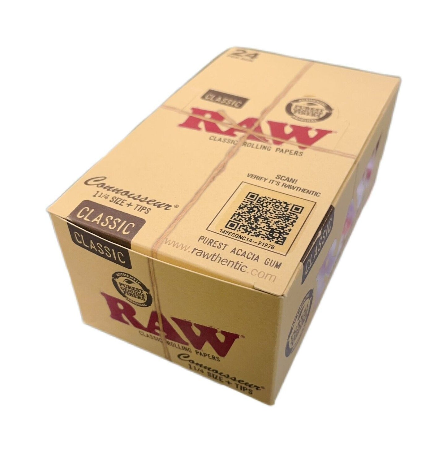 Box of 24 RAW Classic 1 1/4 Papers with Tips