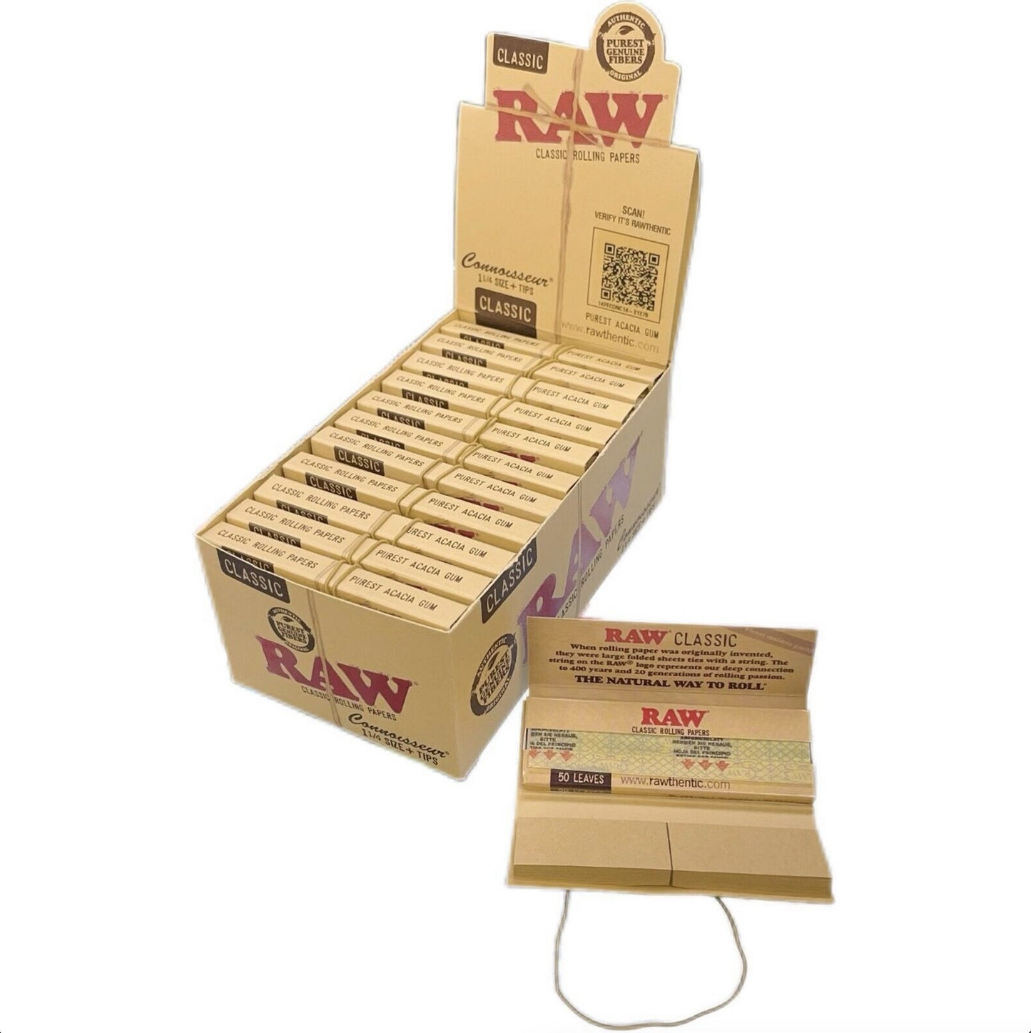 Box of 24 RAW Classic 1 1/4 Papers with Tips