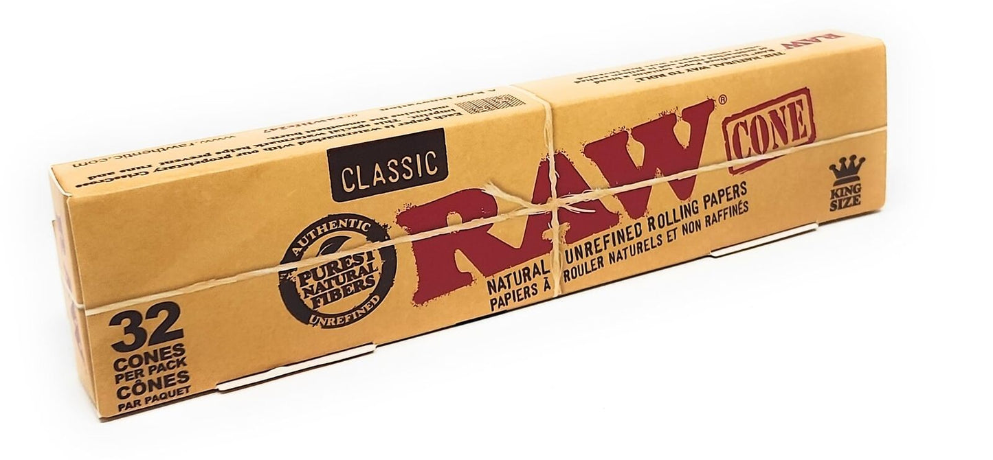 10 Packs RAW Classic King Size Cones (32 Pack)