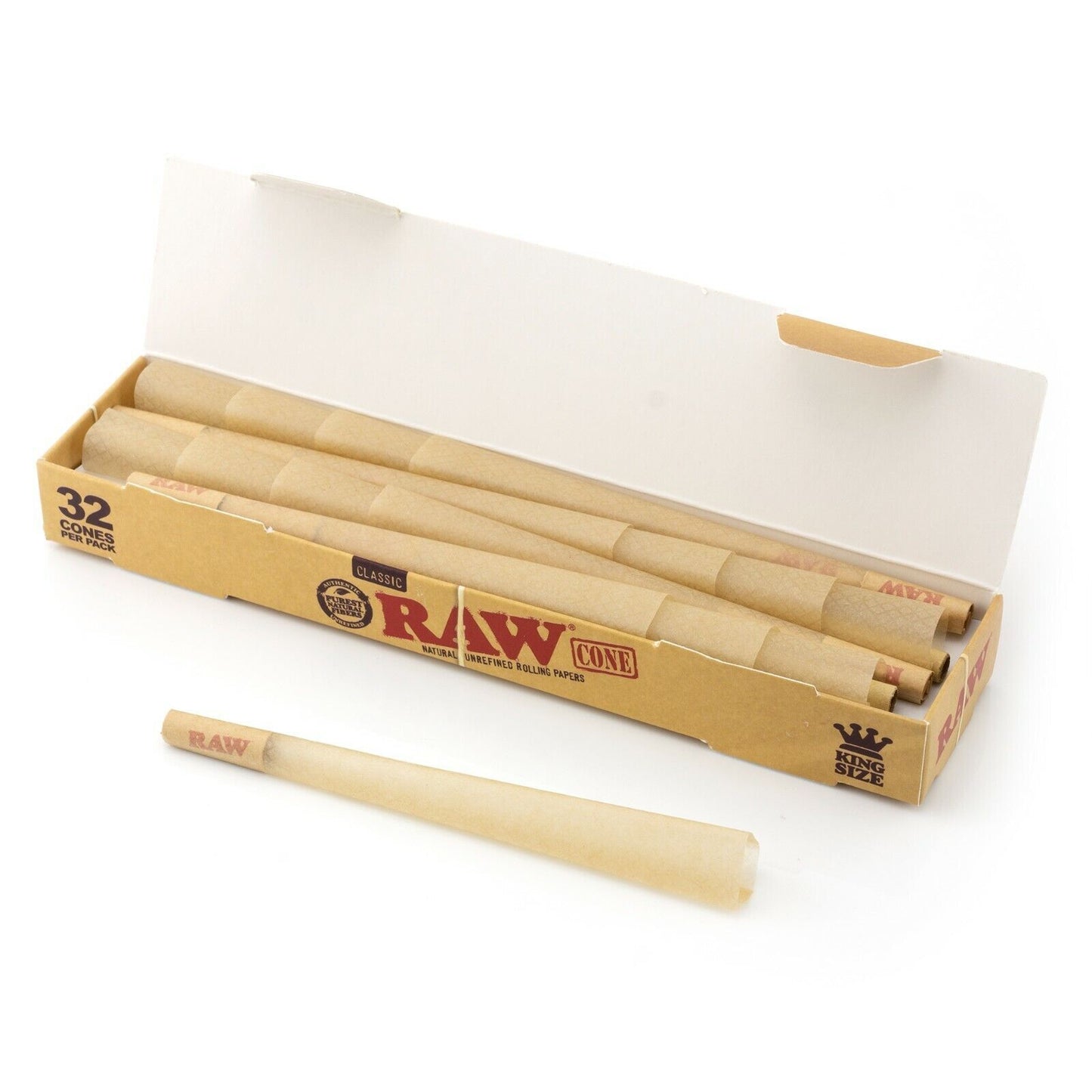 10 Packs RAW Classic King Size Cones (32 Pack)