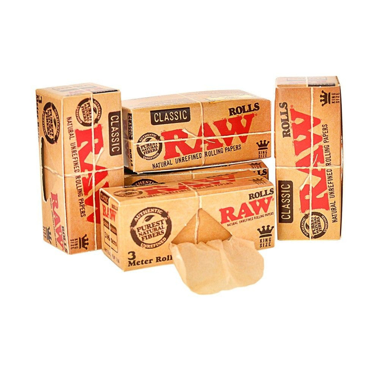 Box of 12 RAW Classic Kingsize Slim 3 Meter Rolls